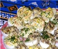 Рецепт - Яйца, фаршированные сырным кремом